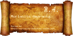 Murlasits Amaranta névjegykártya